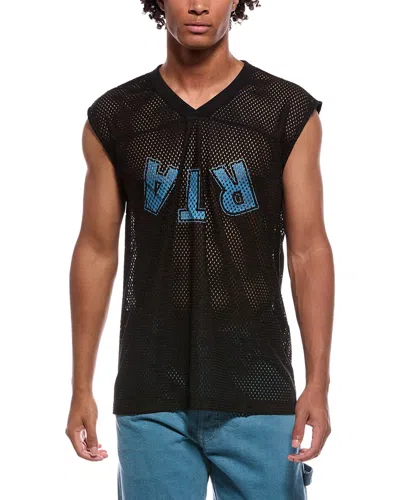 Rta V-neck Sleeveless Mesh T-shirt In Black