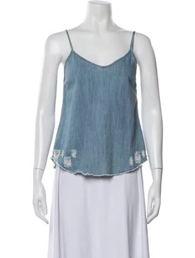 Pre-owned Rta V-neck Sleeveless Top In Blue