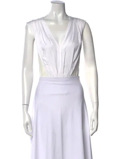 Pre-owned Rta V-neck Sleeveless Top In White