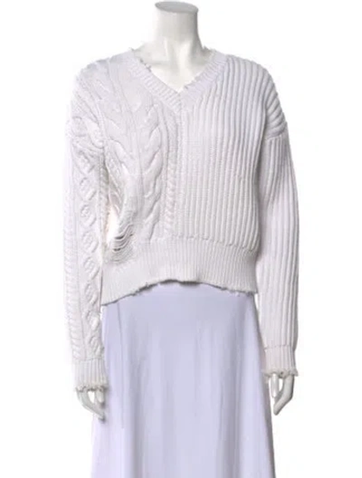 Pre-owned Rta V-neck Sweater In White