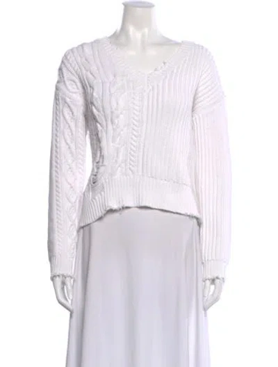 Pre-owned Rta V-neck Sweater In White