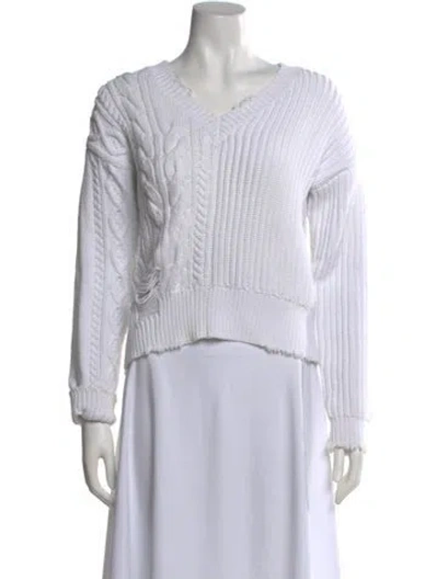 Pre-owned Rta V-neck Sweater In White