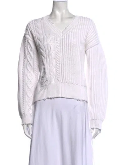 Pre-owned Rta V-neck Sweater In White