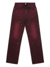 Rta Washed Jeans In Burgundy