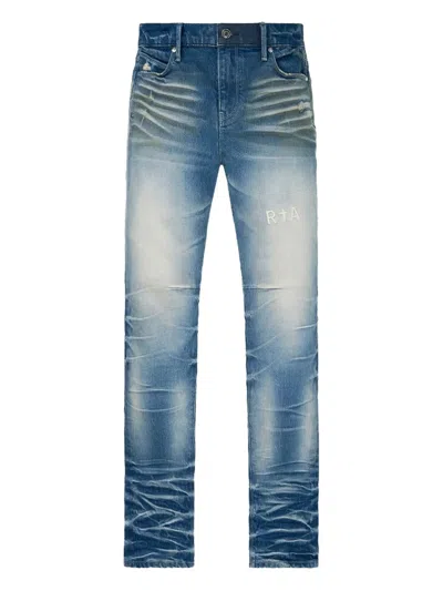 Rta Whiskered Five-pocket Jeans In Blue
