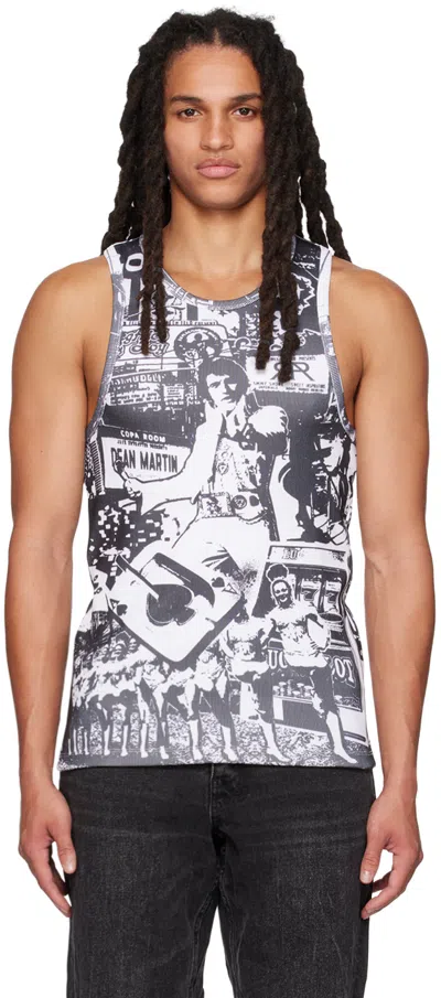 Rta White Las Vegas Collage Tank Top In Black Las Vegas