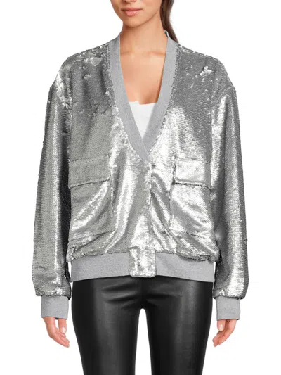 Rta Women's Salome Sequin Cardigan In Silver
