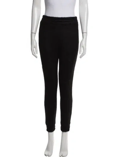 Pre-owned Rta Wool Faux Fur Trim Sweatpants In Black