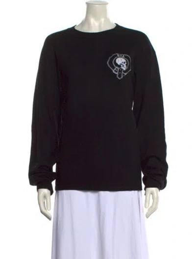 Pre-owned Rta Wool Graphic Print Sweater In Black