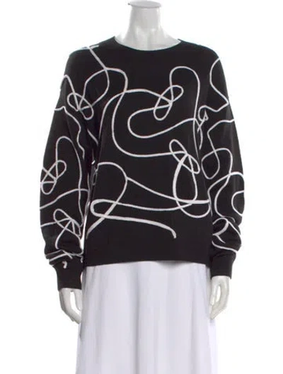 Pre-owned Rta Wool Graphic Print Sweater W/ Tags In Black