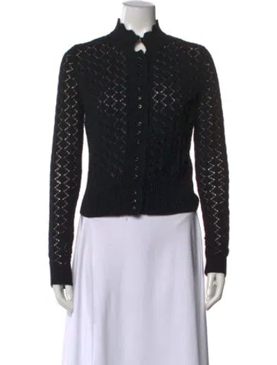 Pre-owned Rta Wool Lace Pattern Sweater In Black