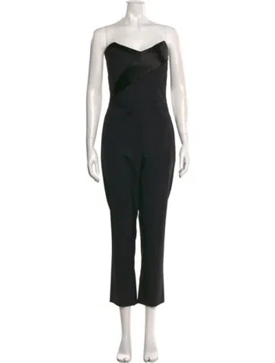 Pre-owned Rta Wool Strapless Jumpsuit In Black
