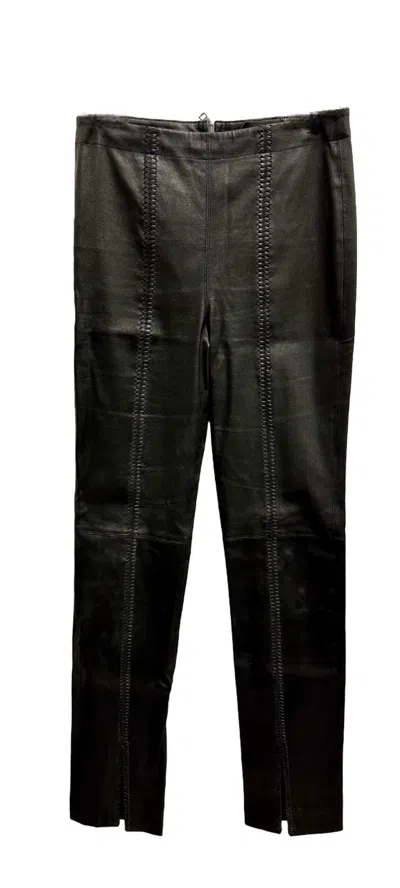 Rta Woven Front Leather Leggings In Black