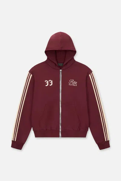 Rta Zev Oversized Zip Hoodie In Burgundy