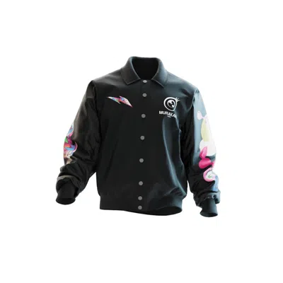 Pre-owned Rtfkt Men's  Clonex Murakami Dna Varsity Jacket In Black