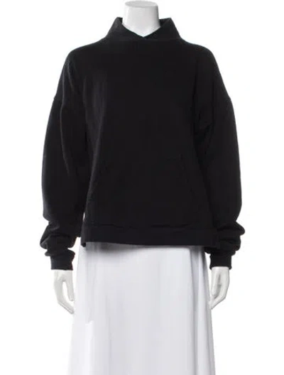 Pre-owned Rth Mock Neck Long Sleeve Sweatshirt In Black