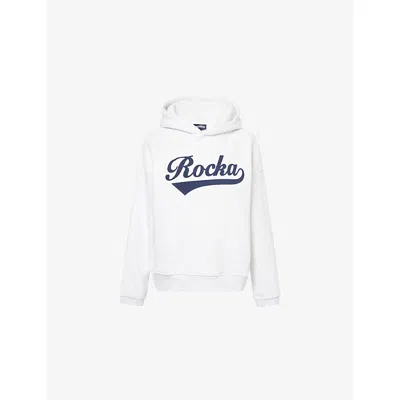 Ru & Rocka Womens Baseball Brand-logo Cotton-blend Hoody Grey Xs