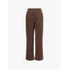 Ru & Rocka Womens Core Straight-leg Cotton-jersey Jogging Bottoms Brown In Brown
