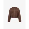 Ru & Rocka Womens Brown Zip Core Jersey Hoodie Xs In Brown