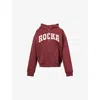 Ru & Rocka Womens Burgundy Varsity Logo-print Jersey Hoodie Xs
