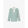 Ru & Rocka Womens Cream Western Rugby Cotton-blend Polo Shirt In Green