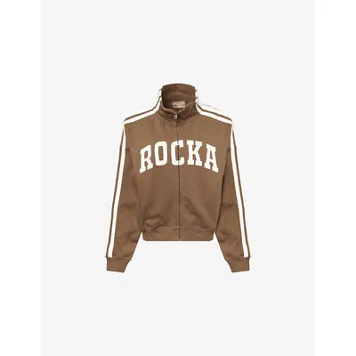 Ru & Rocka Womens Khaki Brown City Stripe Cotton Jacket Xs