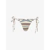 Ru & Rocka Womens Lemon Brown Stripe-print Bikini Bottoms In Brown