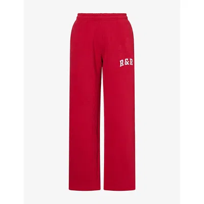 Ru & Rocka Womens  Varsity Logo-print Jersey Jogging Bottoms In Red / Blue