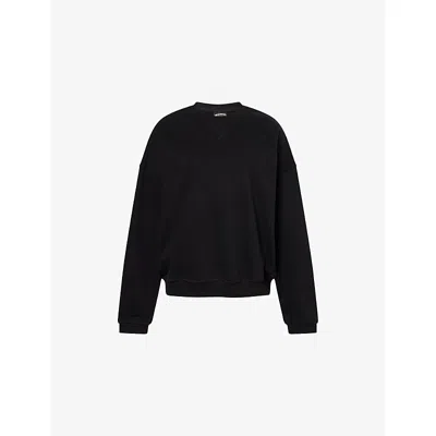Ru & Rocka Womens Travel Brand-logo Cotton Sweatshirt Black