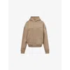 Ru & Rocka Womens Truffle Brown Everyday Embossed-branding Jersey Hoodie In Brown