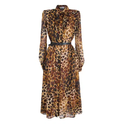 Rua & Rua Women's Animal Print Sheer Silk Dress In Pink