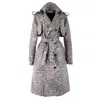 Rua & Rua Women's Black / Brown Coated Cotton Leo Print Double-breasted Trenchcoat In Brown In Black/brown