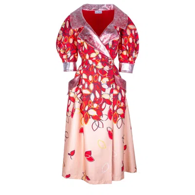 Rua & Rua Women's Cotton & Leather Maxi Wrap Dress In Red