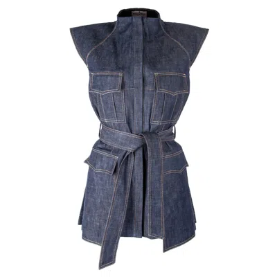 Rua & Rua Women's Denim Sleeveless Jacket Vest In Blue