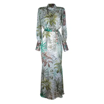 Rua & Rua Women's Floral Long Silk Cocktail Dress Multicolour