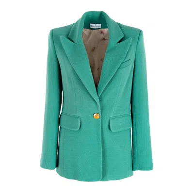Rua & Rua Women's Green Wool Classic One-button Jacket