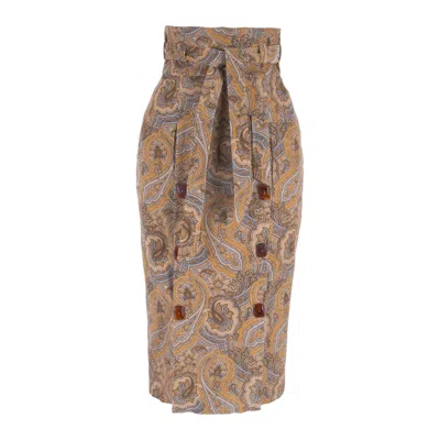 Rua & Rua Women's High-waisted Pencil Skirt In Orange/red