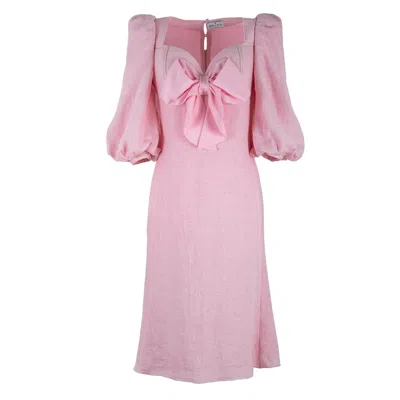 Rua & Rua Women's Pink / Purple Bustier Maxi Dress With Silk Bow In Rose In Pink/purple