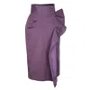 Rua & Rua Women's Pink / Purple High-waisted Asymmetrical Pencil Skirt In Violet In Pink/purple