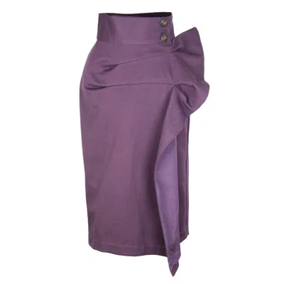 Rua & Rua Women's Pink / Purple High-waisted Asymmetrical Pencil Skirt In Violet In Pink/purple