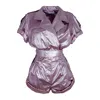 Rua & Rua Women's Pink / Purple Metallic Pink Short Jumpsuit Playsuit In Purple