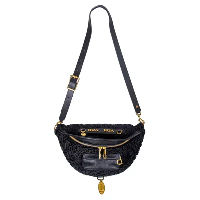 Rua & Rua Women's  Persian Lamb Fur Cross-body Belt Bag In Black
