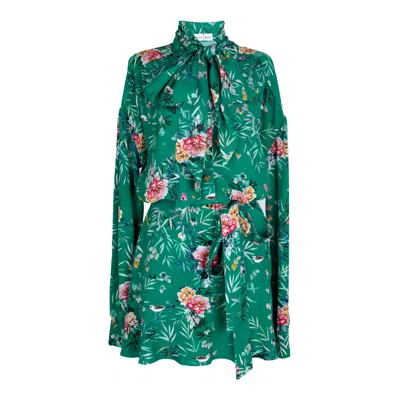 Rua & Rua Women's Signature Mini Dress With Silk Lining And Floral Print In Green