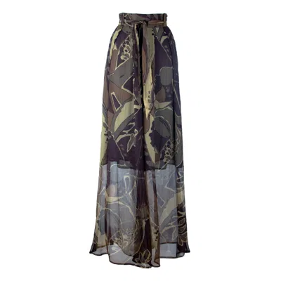 Rua & Rua Women's Silk High-waisted Wide-leg Palazzo Pants In Brown