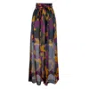 Rua & Rua Women's Silk High-waisted Wide-leg Palazzo Pants Multicolour