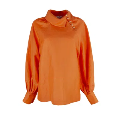 Rua & Rua Women's Sunset Linen-silk Blouse In Orange