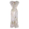 Rua & Rua Women's White / Yellow / Orange Silk Wrap Ruffled Dress White & Yellow In White/yellow/orange