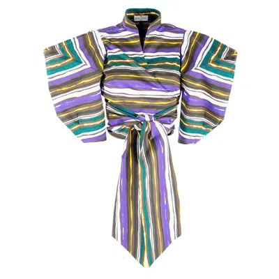 Rua & Rua Women's Wrap Cropped Shirt Multicolour