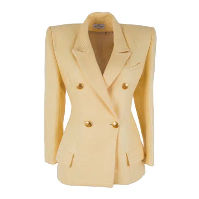 Rua & Rua Women's Yellow / Orange Cotton Double-breasted Jacket In Yellow/orange