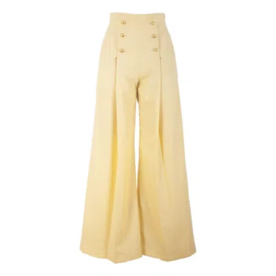 Rua & Rua Women's Yellow / Orange Wool Wide-leg Trousers In Yellow/orange